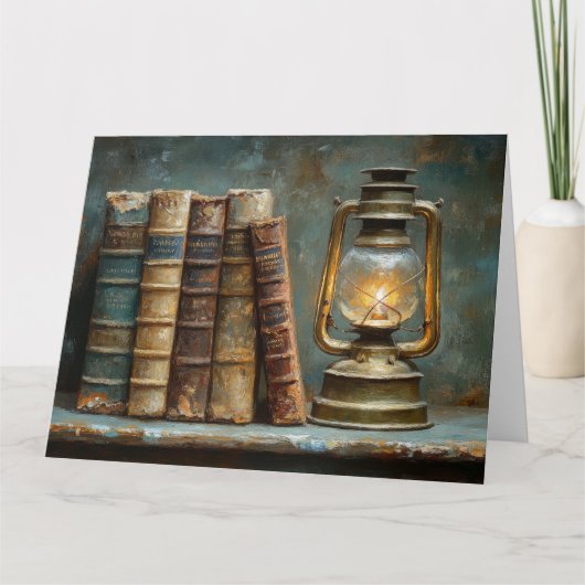  boek Stack Schilderen Antiek Bibliotheekmuur Kaart (Voorkant)