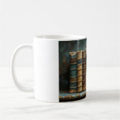 boek Stack Schilderen Antiek Bibliotheekmuur Koffiemok (Links)