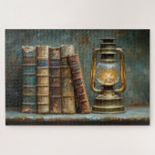  boek Stack Schilderen Antiek Bibliotheekmuur Legpuzzel (Horizontaal)