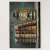  boek Stack Schilderen Antiek Bibliotheekmuur Legpuzzel (Verticaal)