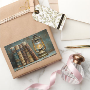 boek Stack Schilderen Antiek Bibliotheekmuur Rechthoekige Sticker