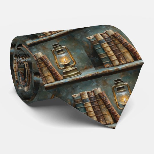 boek Stack Schilderen Antiek Bibliotheekmuur Stropdas (Opgerold)