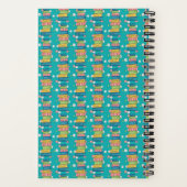 Boek stapel en Bloemen Kind Teal Spiraal Notebook (Achterkant)