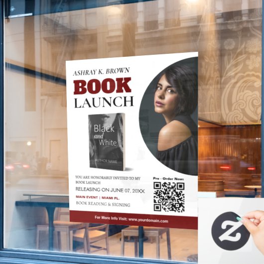 Boek Starten Aangepaste vensterklemming Raamsticker (Cafe Raam)