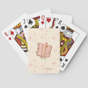 Boek & Sterren Persoonlijk Roze Fantasie Pokerkaarten