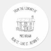 Boek stickers, Custom Teacher huis Stickers (Voorkant)