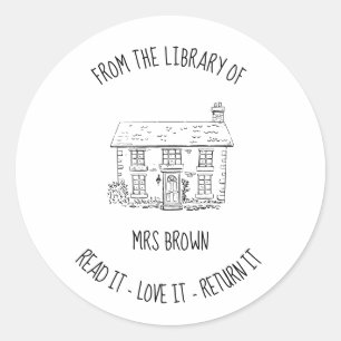 Boek stickers, Custom Teacher huis Stickers