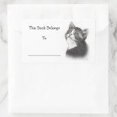 Boek Stickers: Potloodtekening van Kitten Rechthoekige Sticker (Tas)