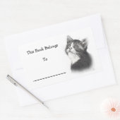 Boek Stickers: Potloodtekening van Kitten Rechthoekige Sticker (Envelop)