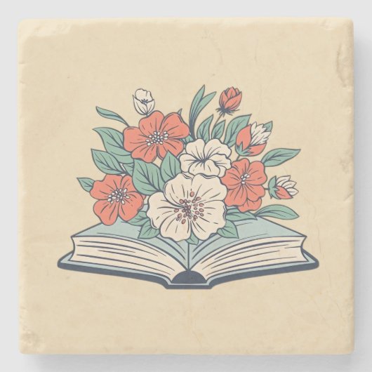 Boek Stone Coaster Stenen Onderzetter (Voorkant)
