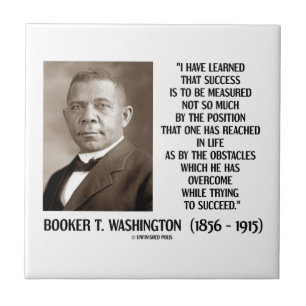 Boek T. Washington Obstacles Overcome geslaagd Tegeltje