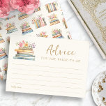 Boek Thema Advies Kaart<br><div class="desc">Bied wijsheid en welwillendheid aan de aanstaande bruid met onze "Advies" kaart, een doordacht onderdeel van het "Wildflower and Books" collectie. Elke kaart toont de prachtige handgeschilderde illustraties van wilde bloemen en boeken, in een zacht kleurenschema van pastels en goud, geplaatst tegen een ivoren achtergrond. Deze kaarten dienen als een...</div>