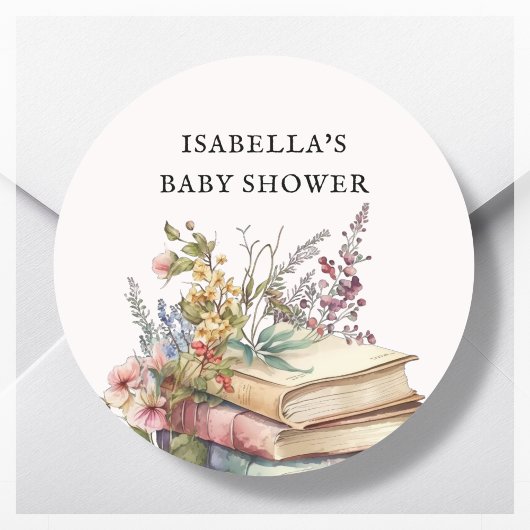 Boek Thema Baby shower Favor Ronde Sticker
