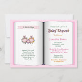 Boek Thema Baby shower Invitation (Meisje) Kaart (Voorkant)