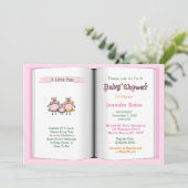 Boek Thema Baby shower Invitation (Meisje) Kaart (Staand voorkant)