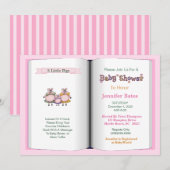 Boek Thema Baby shower Invitation (Meisje) Kaart (Voorkant / Achterkant)