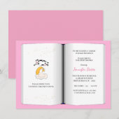 Boek Thema Baby shower Invitation (meisje) Kaart (Voorkant / Achterkant)