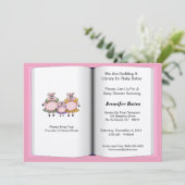 Boek Thema Baby shower Invitation (meisje) Kaart (Staand voorkant)