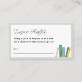 Boek Thema Baby shower Luier Raffle Tickets Informatiekaartje (Voorkant)