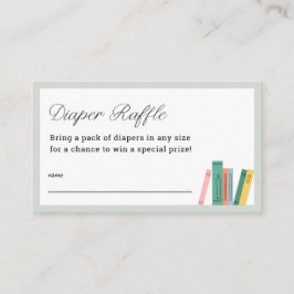 Boek Thema Baby shower Luier Raffle Tickets Informatiekaartje