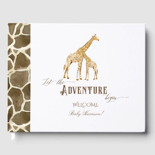 Boek Thema Baby shower Safari Adventure Giraffes (Voorkant)