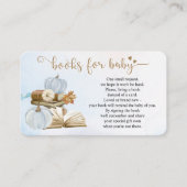 Boek Thema Blauw Baby shower Boek Aanvraag Kaart (Voorkant)