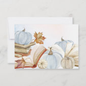 Boek Thema Blauw Pompoen Herfst Baby shower Bedankkaart