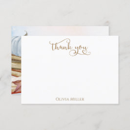 Boek Thema Blauw Pompoen Herfst Baby shower Bedankkaart