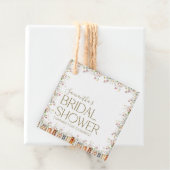 Boek-thema bloemige bruidsmeisjesuitnodiging bedan bedankjes labels (In situ)