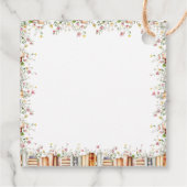 Boek-thema bloemige bruidsmeisjesuitnodiging bedan bedankjes labels (Achterkant)