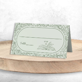 Boek Thema Bloemige Salie Groene Bruids Shower Plaatskaartje