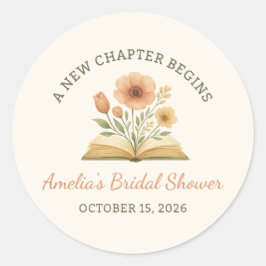 Boek Thema Bruiloft Feest - Waterverf Bloemen Ronde Sticker