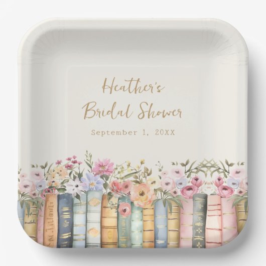 Boek Thema Bruiloft Papieren Borden Papieren Bordje (Voorkant)