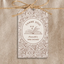 Boek Thema Bruin Bloemig Literair Baby Shower