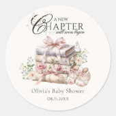 Boek Thema Dank Je Klassieke Ronde Sticker (Voorkant)