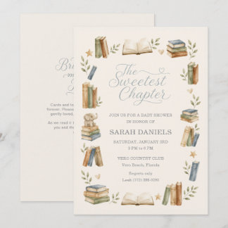 Boek Thema De Zoetste Hoofdstuk Baby Shower Kaart
