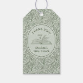 Boek Thema Groen Bloemig Literair Bruidsfeest Cadeaulabel (Voorkant)