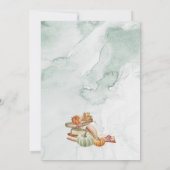 Boek Thema Groene Herfst Baby shower Genderneutraa Kaart (Achterkant)