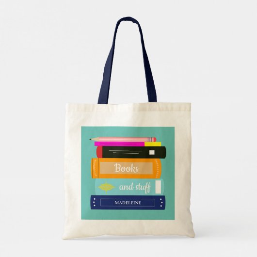 Boek Thema Personaliseer Naam Canvas tas (Achterkant)