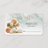 Boek Thema Pompoen Baby shower Luier Raffle Kaart (Voorkant)