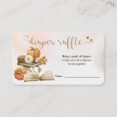 Boek Thema Pompoen Baby shower Luier Raffle Kaart (Voorkant)