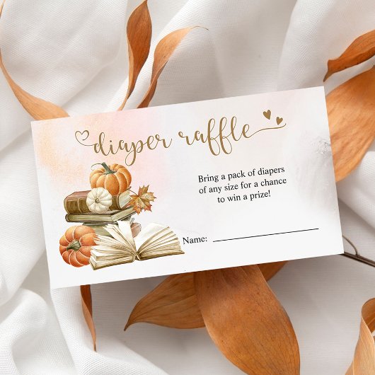 Boek Thema Pompoen Baby shower Luier Raffle Kaart