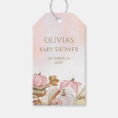 Boek Thema Roze Pompoen Baby shower Favor Cadeaulabel (Voorkant)