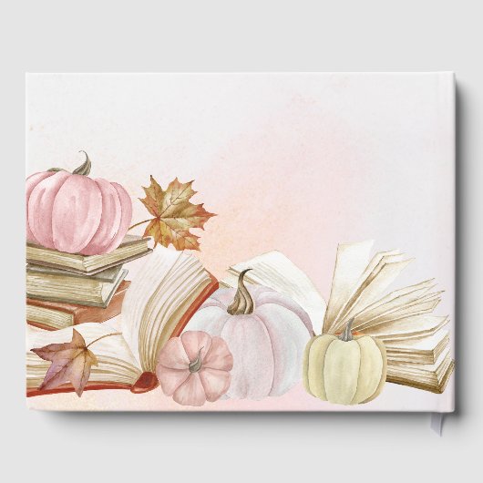 Boek Thema Roze Pompoen Baby shower Gastenboek (Achterkant)