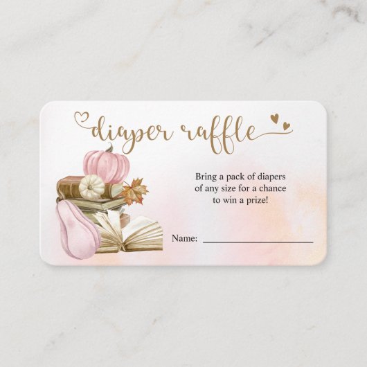 Boek Thema Roze Pompoen Luier Raffle Kaart (Voorkant)