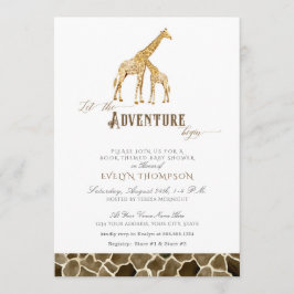 Boek thema Safari Adventure Baby shower Giraffes Kaart