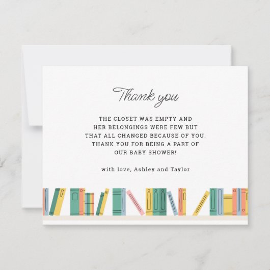 Boek Thema Sprookjesboek Baby Shower Bedankkaart (Voorkant)