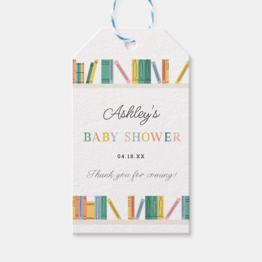 Boek Thema Sprookjesboek Baby Shower Favor Cadeaulabel (Voorkant)