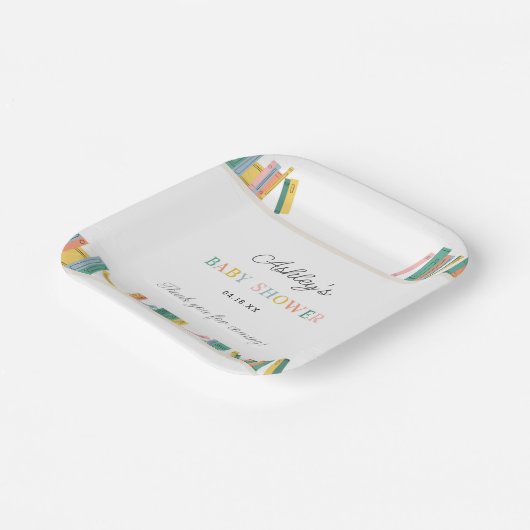 Boek Thema Sprookjesboek Baby Shower Papieren Bordje (Gebogen)