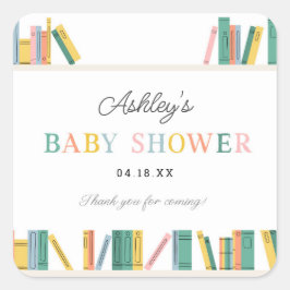 Boek Thema Storybook Baby shower Vierkante Sticker